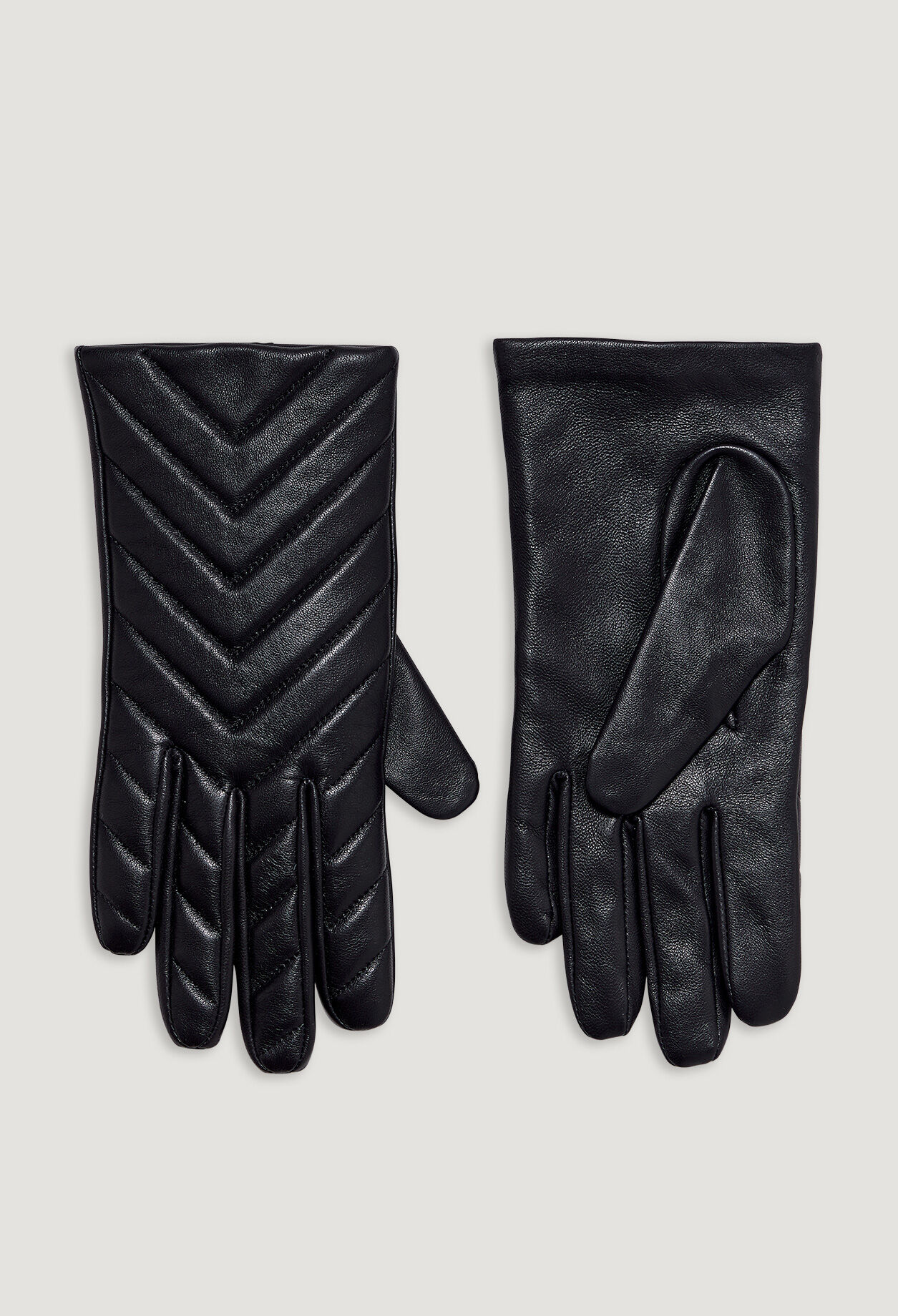 Black leather gloves