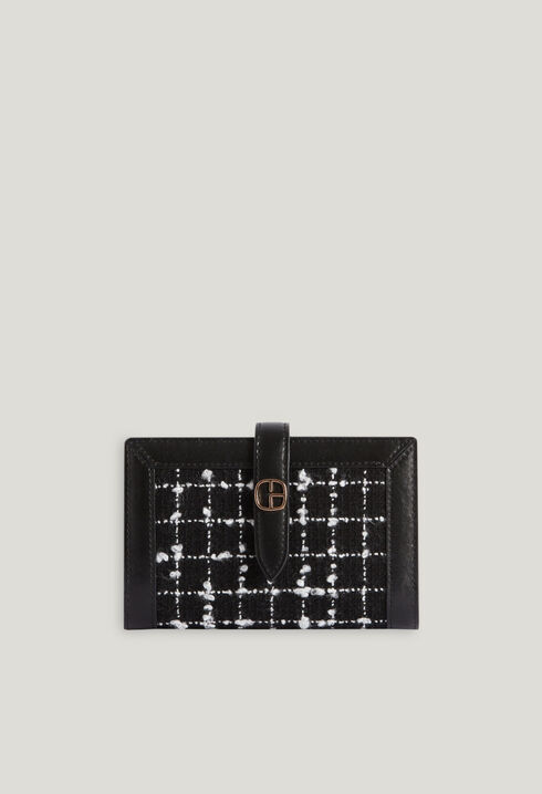 Porte-monnaie tweed noir