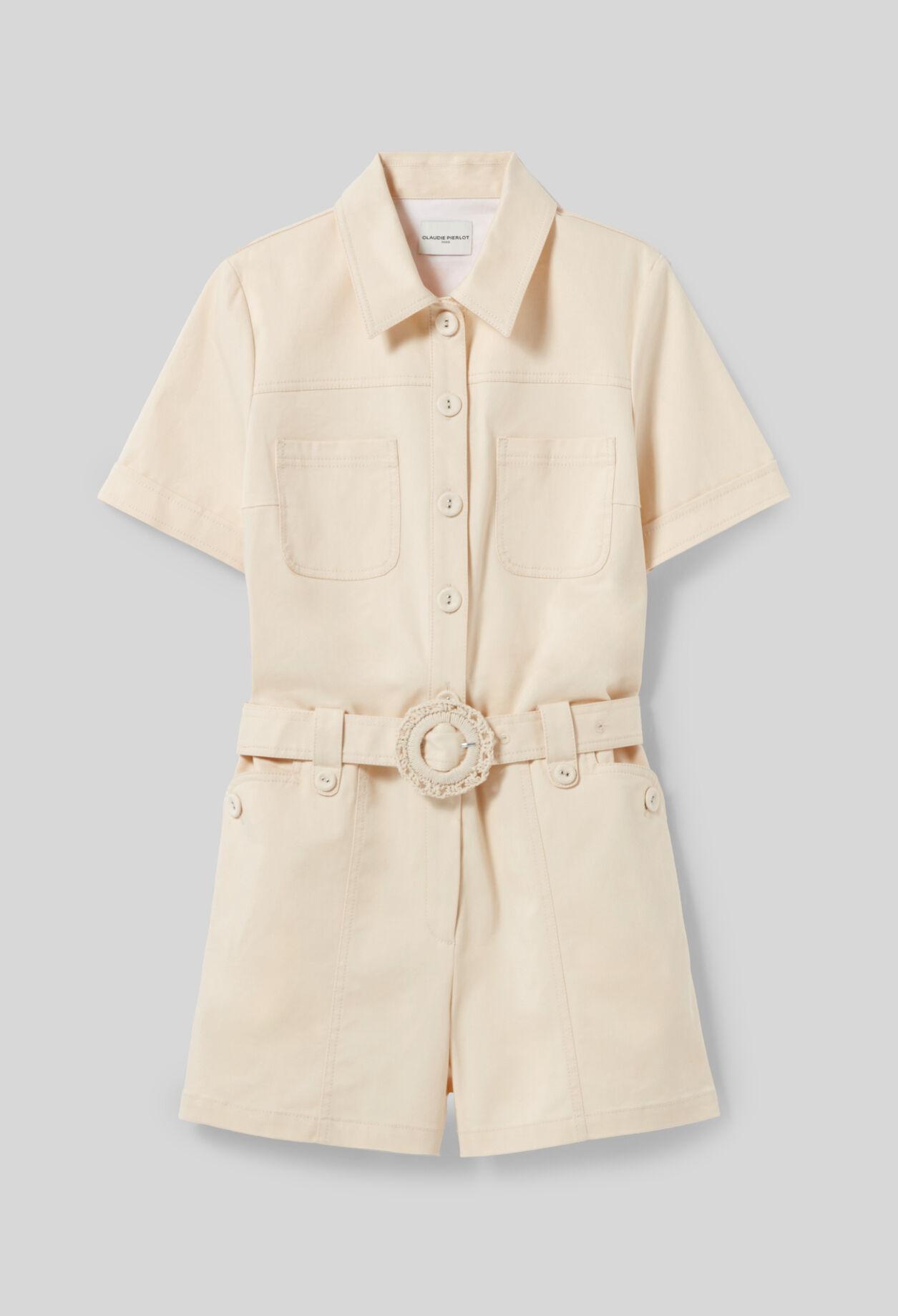 Shirt collar jumpsuit