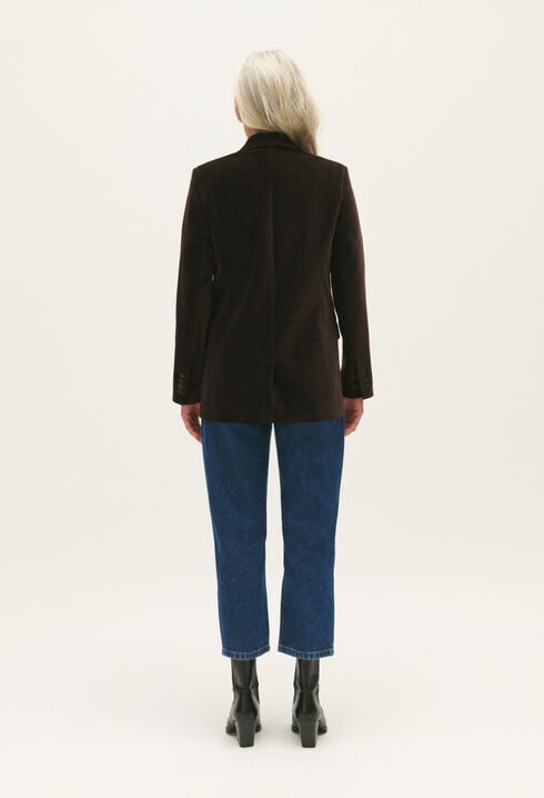 Chocolate velvet suit jacket