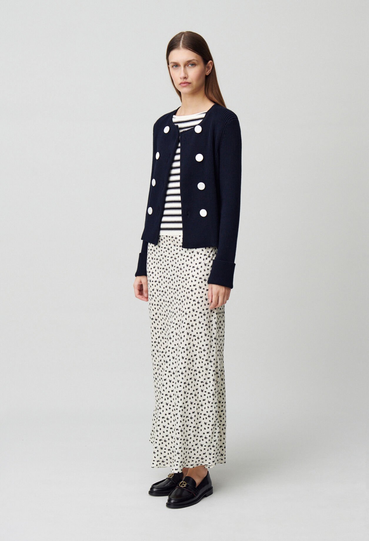 Cardigan laine mélangée boutonné