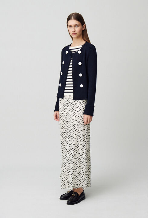 Buttoned wool-blend cardigan