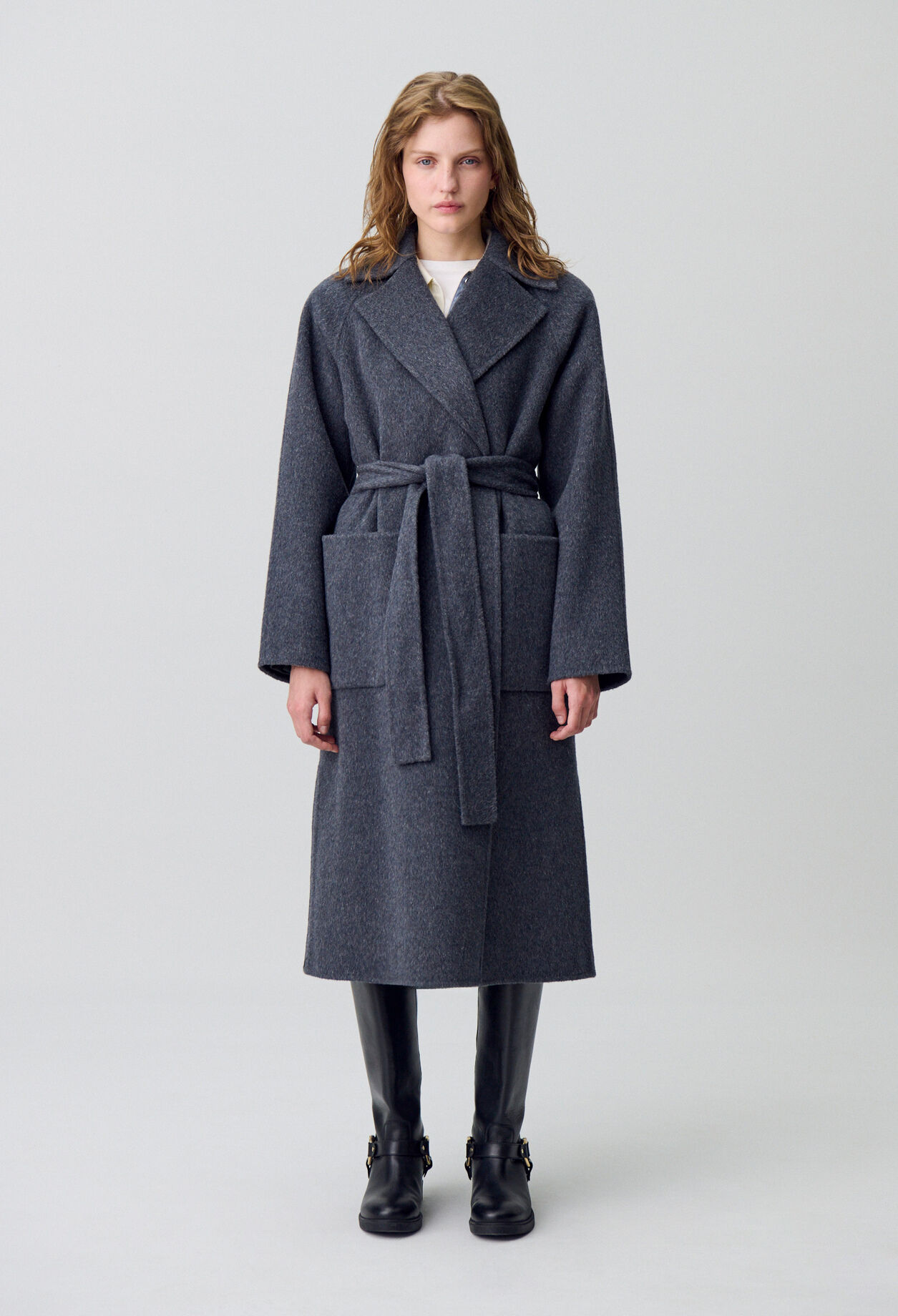 Belted Long Wool Coat
