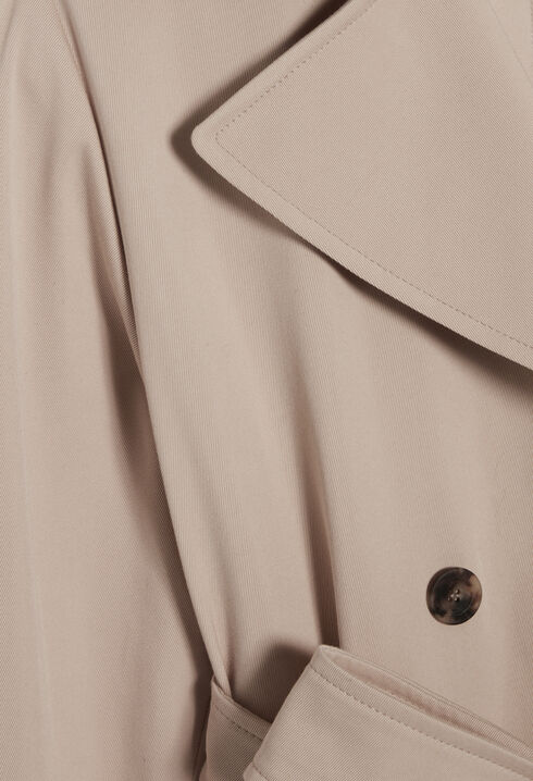 Trench long coton beige 