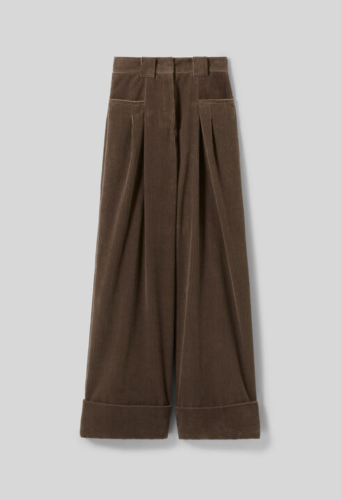 Wide-Leg Velvet Trousers