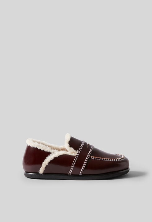 Mules cuir fourrées