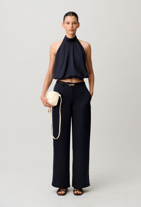 Top satin&eacute; dos nu