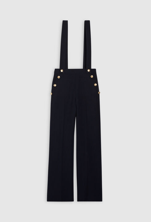 Pantalon marine à bretelles