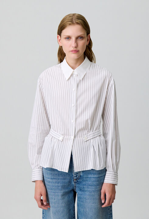 Striped poplin shirt