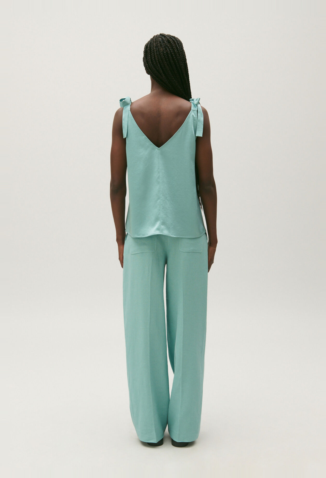 Aqua satin top