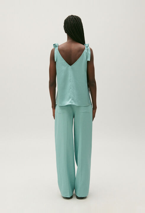 Aqua satin top